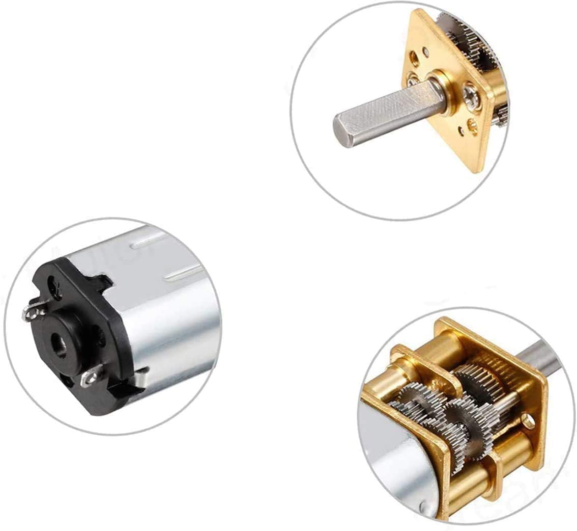12V 300RPM Micro DC Gear Speed Reduction Motor with Full Metal Gearbox Motor GA12-N20 3mm Shaft for Robot Models, RC Cars, DIY T