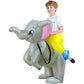 KOOY Inflatable Kids Ride On Elephant Costume - Blow Up Costume for Boy & Girl - Halloween