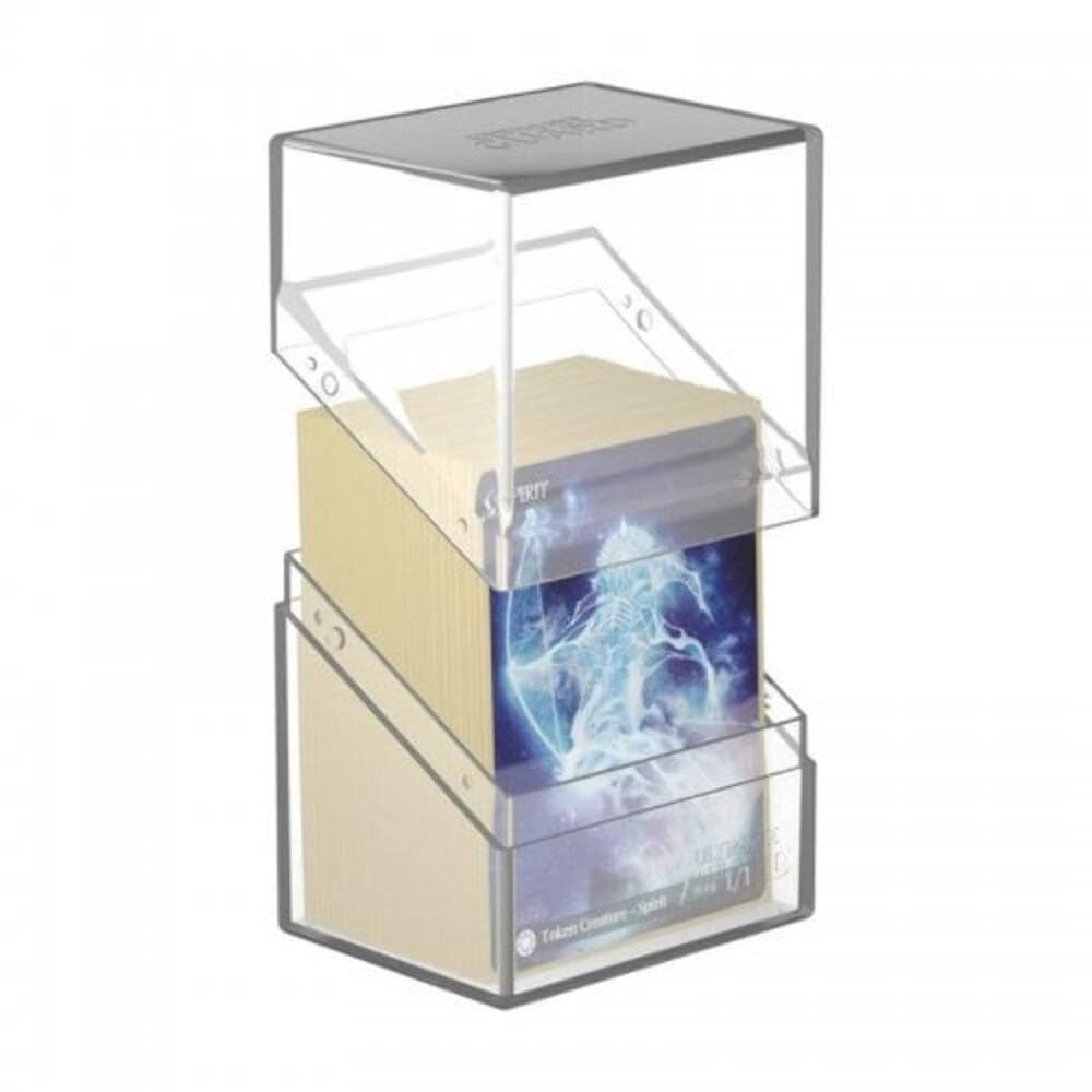 Ultimate Guard Boulder 80+ Classic, Deck Case For 80 Double-Sleeved Tcg Cards, Clear, Secure & Durable Storage For Trading Card Games
