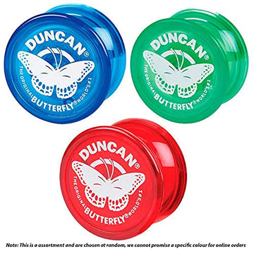 Duncan Toys Butterfly Yo-Yo, Beginner Yo-Yo With String, Steel Axle And Plastic Body, Mystery Color