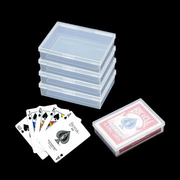 DKAOVH Playing Card Case Set - 4 Clear Plastic Storage Boxes for Cards