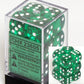 Chessex Dice D6 Sets: Green with White Translucent - 16Mm Six Sided Die (12) Block of Dice