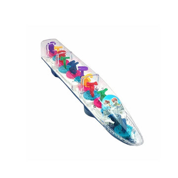 Cable World Transparent 3D Train Toy 360 Degree Rotation, Gear Simulation Mechanical Train Sound And Light Toy For 2-5 Years Boy