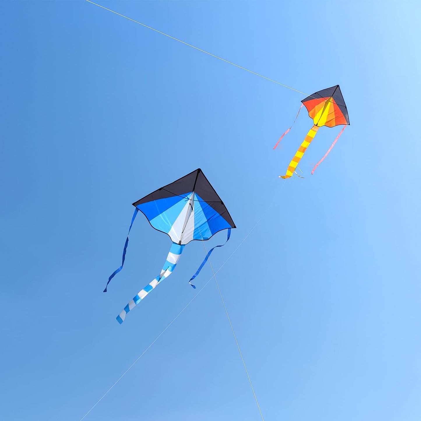 Simxkai 3 Pack Delta Kite, Green, Blue & Orange Kite For Kids & Adults, The Easiest Flying Beach Kites For Family Trip Outdoor G