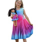 Bow Dream Girl Dress and Matching American Girl Doll Clothes Accessories Rainbow Mermaid Unicorn Size 120