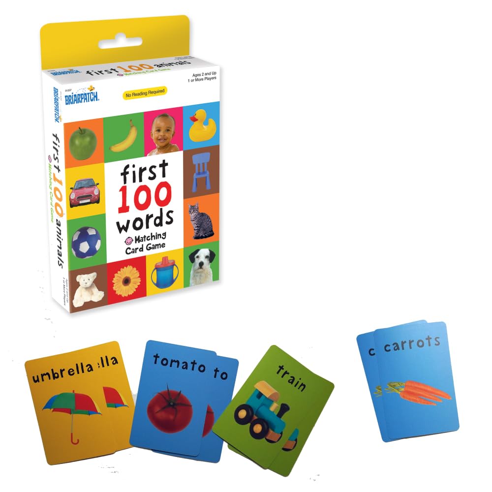 Briarpatch, First 100 Words Matching, Kids Early Learning Card Game Activities, Travel Game For Preschoolers And Family, Ages 2+