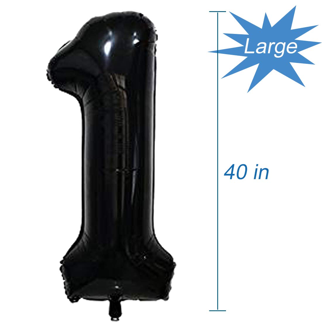 Tellpet Black Number 1 Balloon, 40 Inch