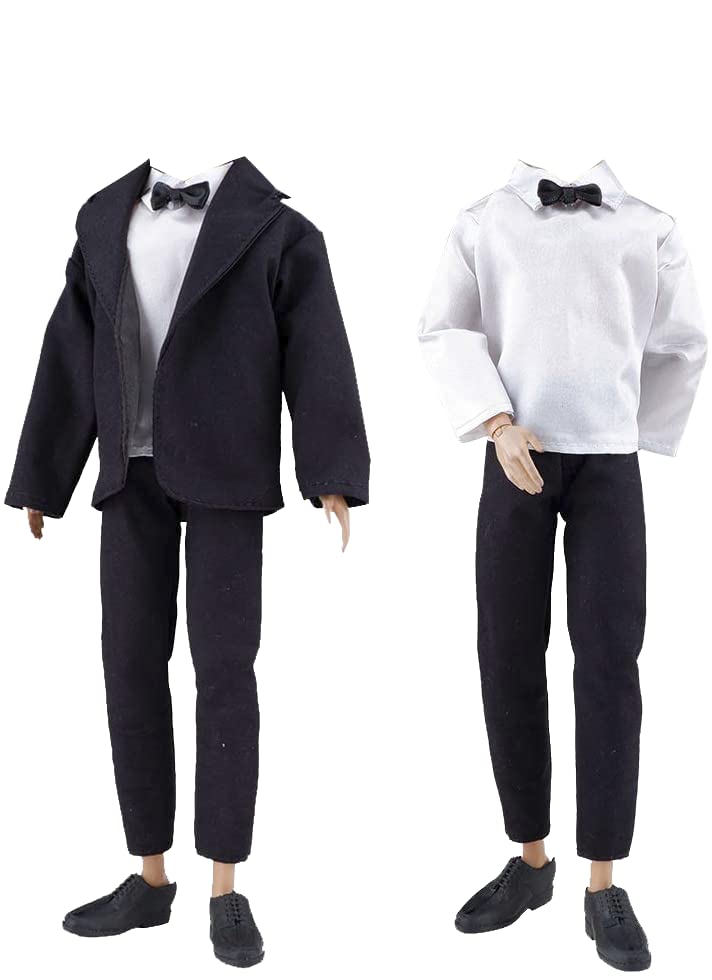 E-TING 10-Item Boy Doll Outfit Pack - 5 Casual Wear Sets + 5 Shoes, Polyester, Random Styles