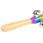 2 Pack Vivid Color Rainbow Handle Wooden Bells Jingle Stick Shaker Rattle 10 Jingle Bells Baby Kids Children Musical Toys