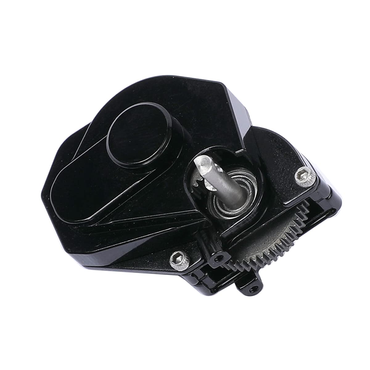Rzxylrc Aluminum Alloy Transmission Case Gearbox Complete For 1/24 Axial Scx24 Rc Crawler Upgrades (Black)