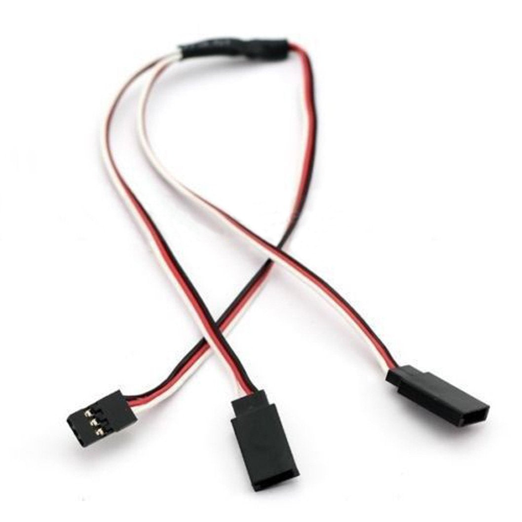 JFtech 300mm Servo Y Harness JR Futaba Plug 1 to 2 Y Servo Extension Extend Lead Wire Cord Cable for RC Airplane Car (Pack of 10