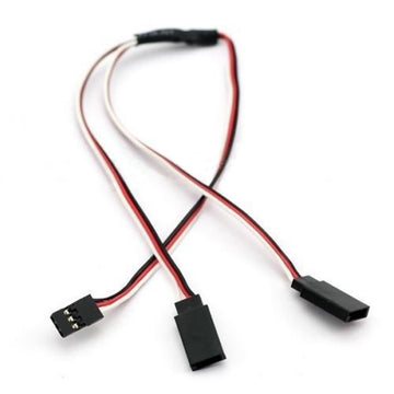 JFtech 300mm Servo Y Harness JR Futaba Plug 1 to 2 Y Servo Extension Extend Lead Wire Cord Cable for RC Airplane Car (Pack of 10