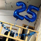 25 Balloon Number, Metallic Blue Number 25Th Birthday Balloons 40 Inch, 25 Or 52 Years Old Metallic Blue Birthday Decorations Fo