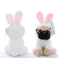 Joyamigo Pug Stuffed Animal Dog Puppy Soft Cuddly Animal Toy In Easter Bunny Costumes - Super Cute Quality Rabbit Dog Plush Children Easter Basket Stuffers Decoration