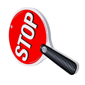 Liontouch - Stop & Go Sign, Red & Green – 8.9 X 5.5 In | Durable & Reversible Lollipop-Shaped Foam Toy Paddle For School Patrolling Kids | Ideal For Teaching Children Traffic & Street Safety