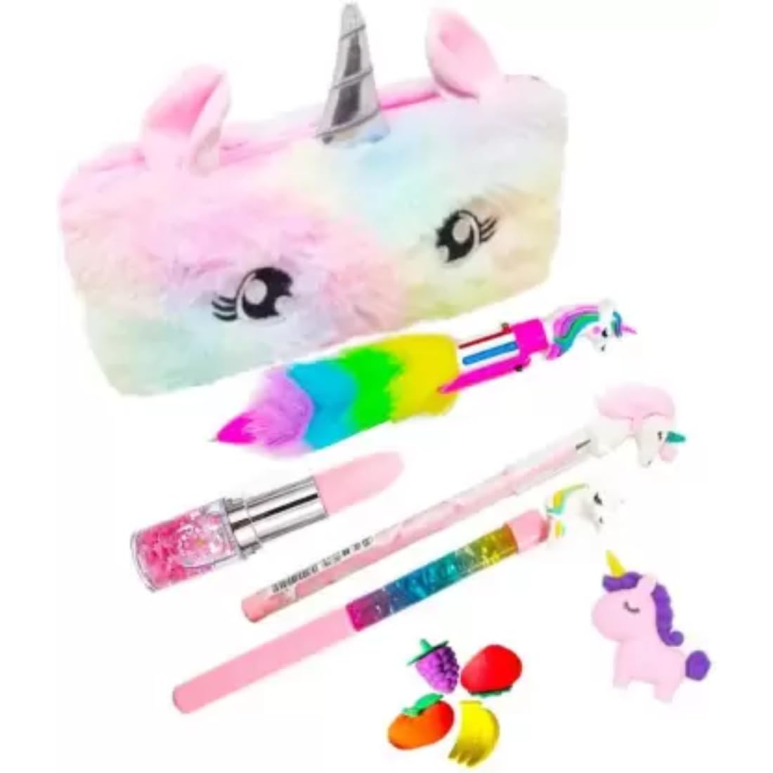 Taufa Villa Unicorn Stationery Combo Set For Girls  Pack Of 10 | Includes Unicorn Pouch, Pens, Pencil, Eraser & More | Cute Pen