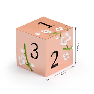 DNDND Flowers D6 DND Dice, 6 PCS Extra Six Sided Metal Dice with Black Velvet Bag for DND Pathfinder Shadowrun or GURPs (White F