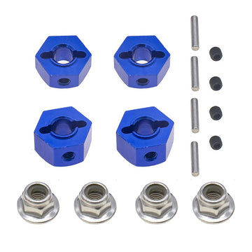 Aluminum Hex Wheel Hubs Pins&M4 Flanged Lock Nuts for Traxxas Slash 2WD 1/10 Upgrade Parts Replace 1654 3654