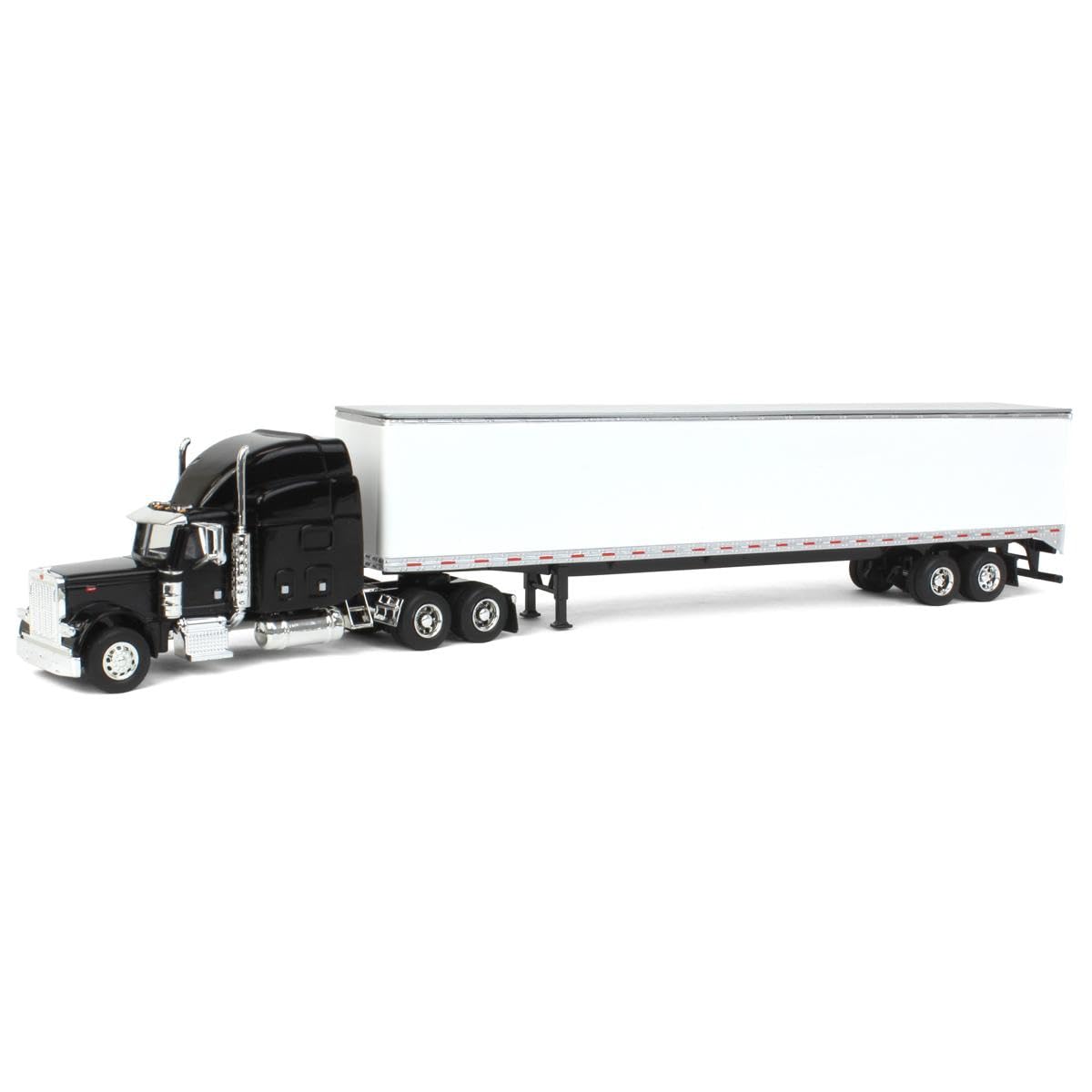 Spec Cast 1/64 Black Peterbilt 379 With Sleeper And 53' Trailer With Single Rear Door 32979