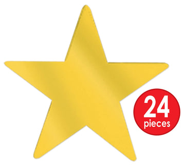 Beistle 24 Piece Gold Metallic Star Cut Outs For Weddings Birthday Parties Classroom Decorations, 12