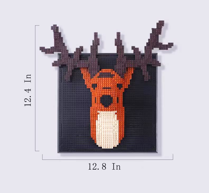 BDYDT Wall Art Deer Building Blocks Set; A Wall Decor Set for mature-themeds Who Love Creative Hobbies(1651 Pieces) Toys Gifts for Kid and mature-themed
