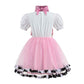 Lmyove Cowgirl Halloween Costume For Girls, Role Play Party Dress Up Outfit For Kids (Small, Pink & White)