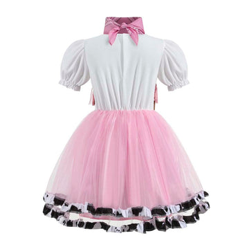Lmyove Cowgirl Halloween Costume For Girls, Role Play Party Dress Up Outfit For Kids (Small, Pink & White)