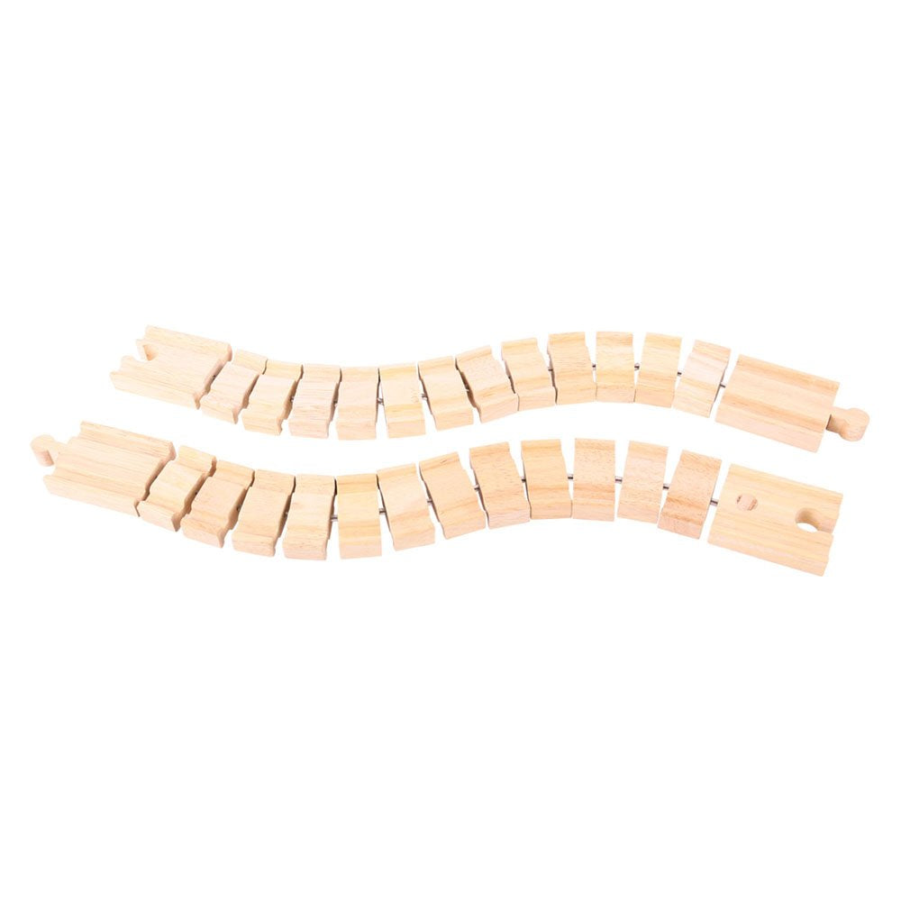 Bigjigs Rail Wooden Crazy Train Track (2 Pk) - Compatible With Bigjigs Train Sets And Most Wooden Train Set Brands, Quality Bigjigs Train Accessories