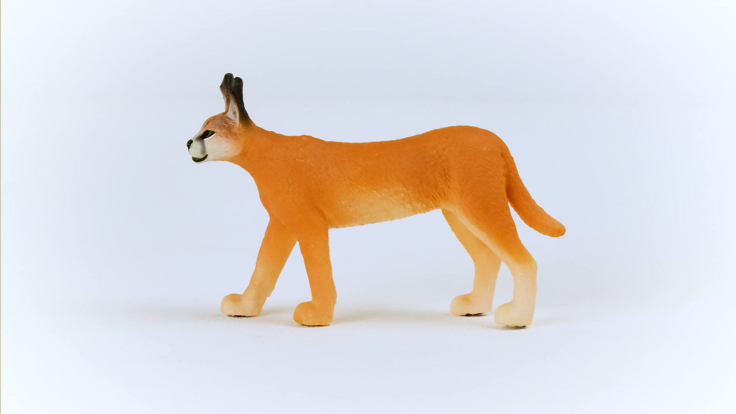 Schleich Wild Life Realistic Female Caracal Toy Figurine - Authentic And Highly Detailed Animal Toy, Durable For Education And Fun Play, Perfect Toy For Boys And Girls, Ages 3+