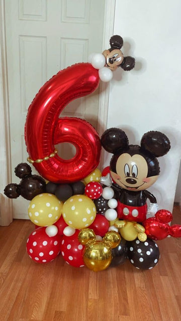 Red 6 Balloon, Number Balloon 40 Inch, For Red And Black Transformers Marvel Ladybug Party Supplies 6Th Balloons For Birthday, 6