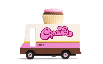 Candylab Toys CANDYCAR Wooden Food Truck Collection - Cupcake Van  enhanced Handcrafted Beech Wood Toy Car