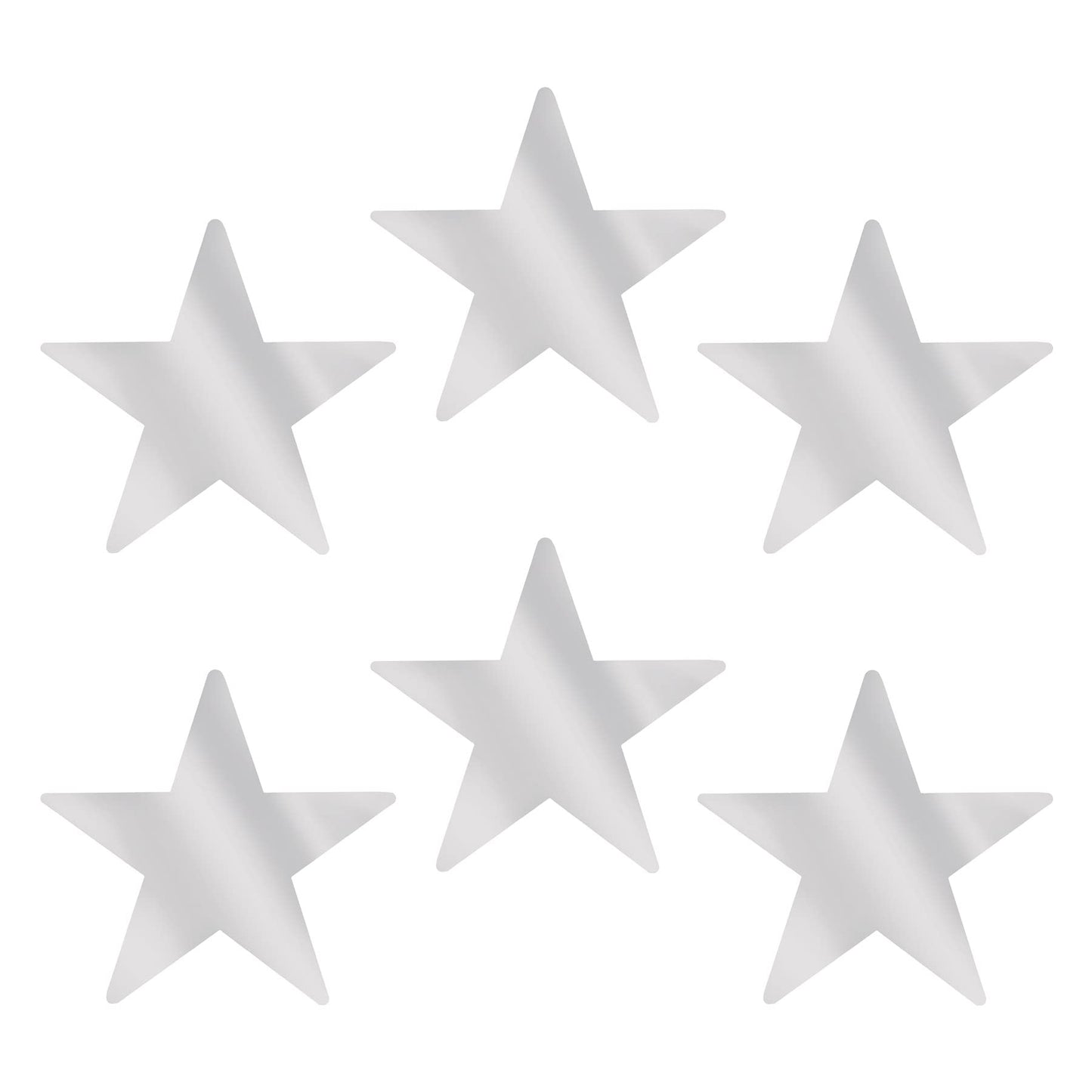 Beistle , 6 Piece Jumbo Foil Star Cutouts, 20 (Silver)