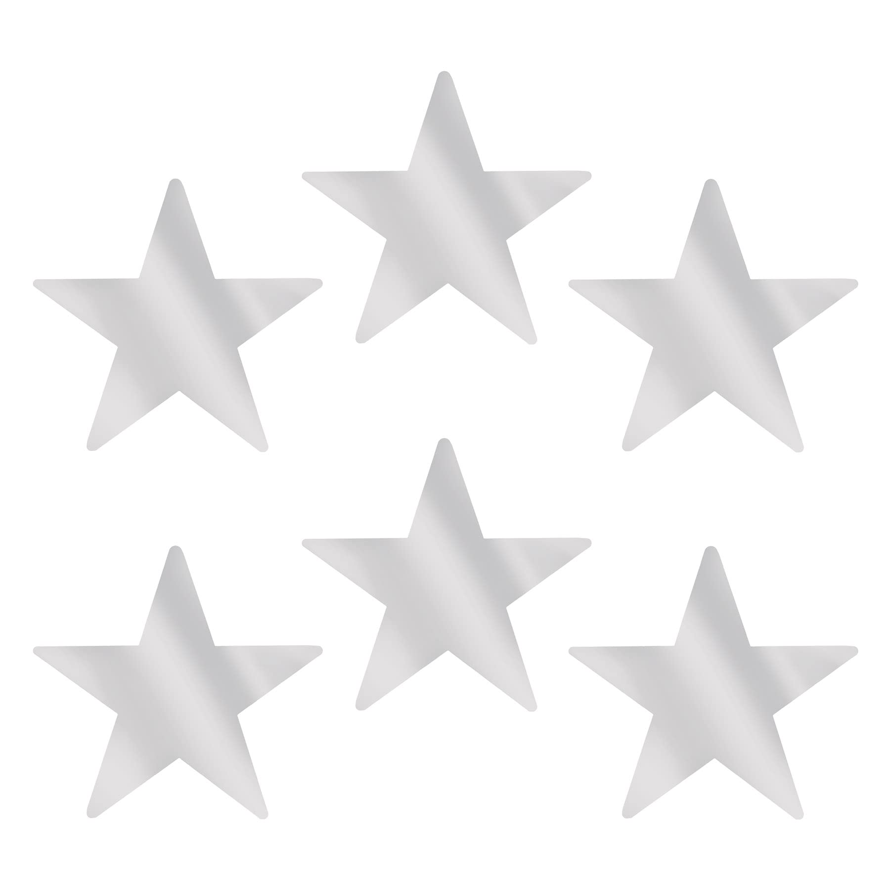 Beistle , 6 Piece Jumbo Foil Star Cutouts, 20 (Silver)