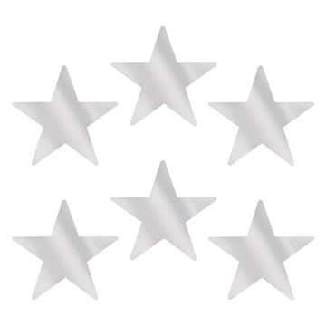 Beistle , 6 Piece Jumbo Foil Star Cutouts, 20 (Silver)