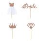 Flairs New York Bridal Wedding Decorations Banner Cake Toppers Party Props (Pack Of 4 Cup Cake Toppers, Bride Rose Gold Glitter)