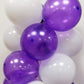 MOXMAY 100pcs Purple and White Balloons - Rubber Column Tower Balloons for Wedding, Baby Shower, Birthday Party
