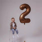 Dark Brown Number Balloon 40 Inch, Coffee Brown 0 Number Balloons, 10 20 30 40 50 Numbers Balloon Chocolate Brown Birthday Decor