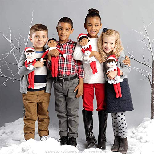 Elf On The Shelf: Christmas Plushee Pals Bundle Dark Skin Brown Eyed Boy And Girl Bundle