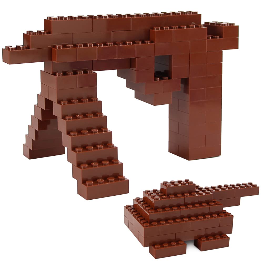 Feleph 100Pcs 2X4 Bricks Reddish Brown Pieces Reddish Brown Parts Building Kit Creative Play Set Classic Blocks Toy Compatible With 3001 Major Brands