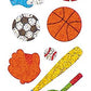 JILLSON & ROBERTS Bulk Roll Prismatic Stickers, Mini Sports (50 Repeats)