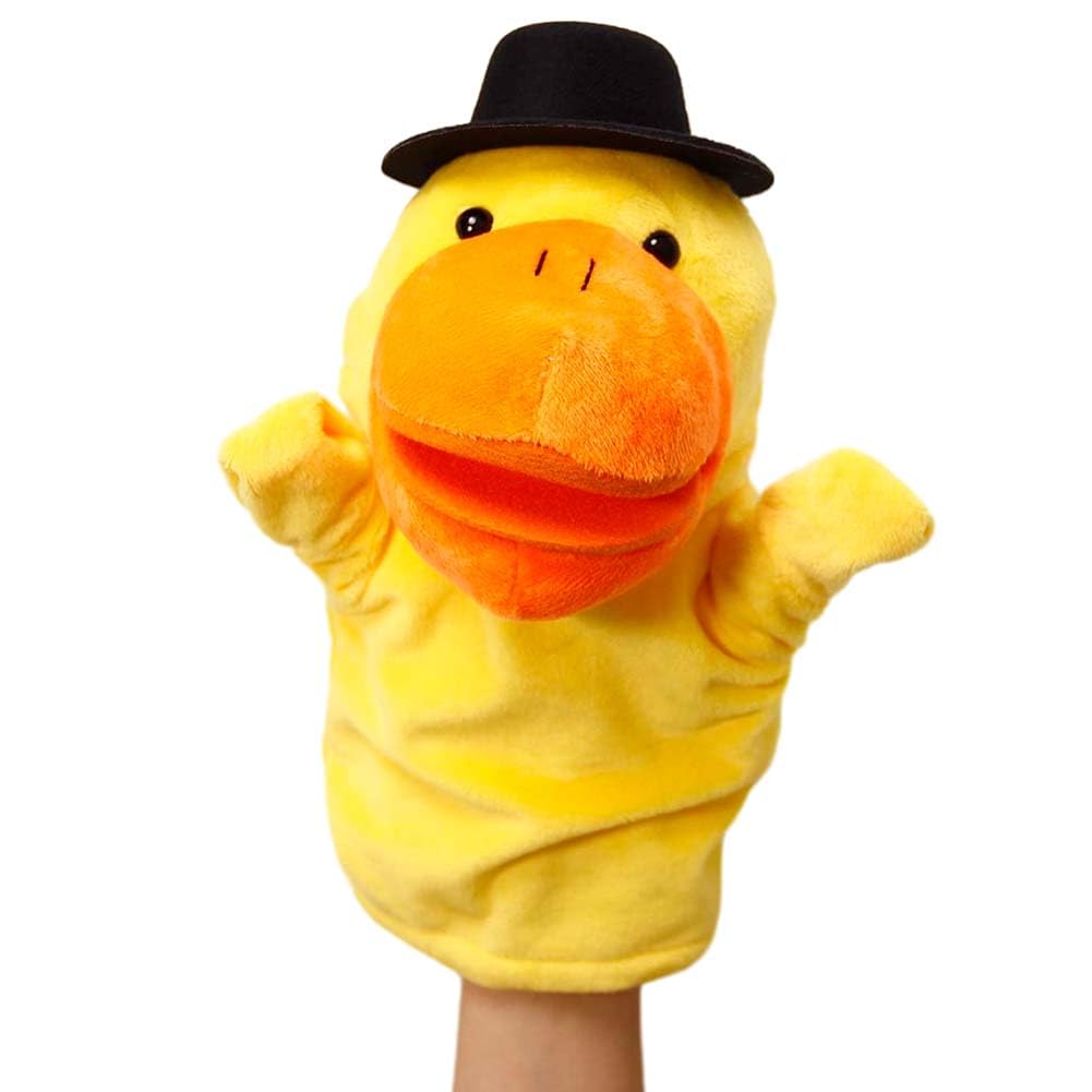 Lanxitown Little Yellow Duck Farm Animal Finger Puppets - Plush Soft Hand Puppets with Movable Mouth for Kids