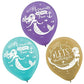 Amscan Mermaid Wishes Printed Latex Balloons, Multi Color, 12