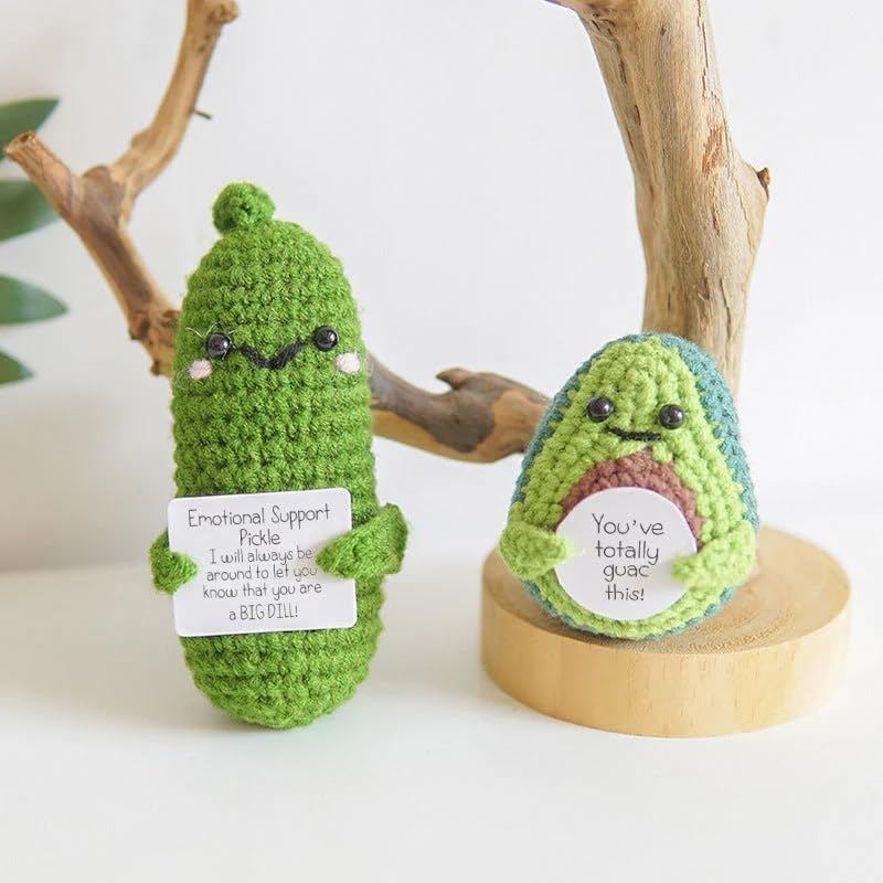 Ruifengsheng Emotional Support Doll, Handmade Cucumber Crochet Doll - Emotional Cute Support Pickle Crochet Potato For Girls, Pe