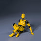 Souforce 1:12 Scale Male Figure Body 6In Flexible Yellow Testman Crash Test Dummy Action Figure Doll Miniature Figure Collection