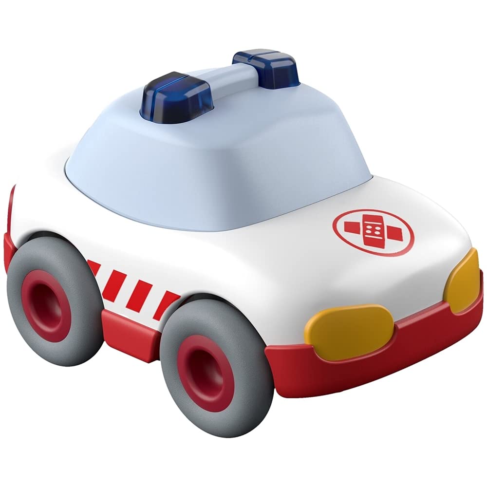 Haba Kullerbu White Ambulance With Momentum Motor - Can Be Enjoyed With Or Without The Kullerbu Track System - Ages 2+