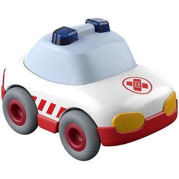 Haba Kullerbu White Ambulance With Momentum Motor - Can Be Enjoyed With Or Without The Kullerbu Track System - Ages 2+