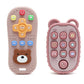 HippoBaby 2-Pack Silicone Teethers - Remote Control & Phone Teething Toys with Popper Buttons  BPA-Free  CPC Certified Baby Essentials for Infants & Toddlers (Remote/Phone - Light Pink/Deep Pink)