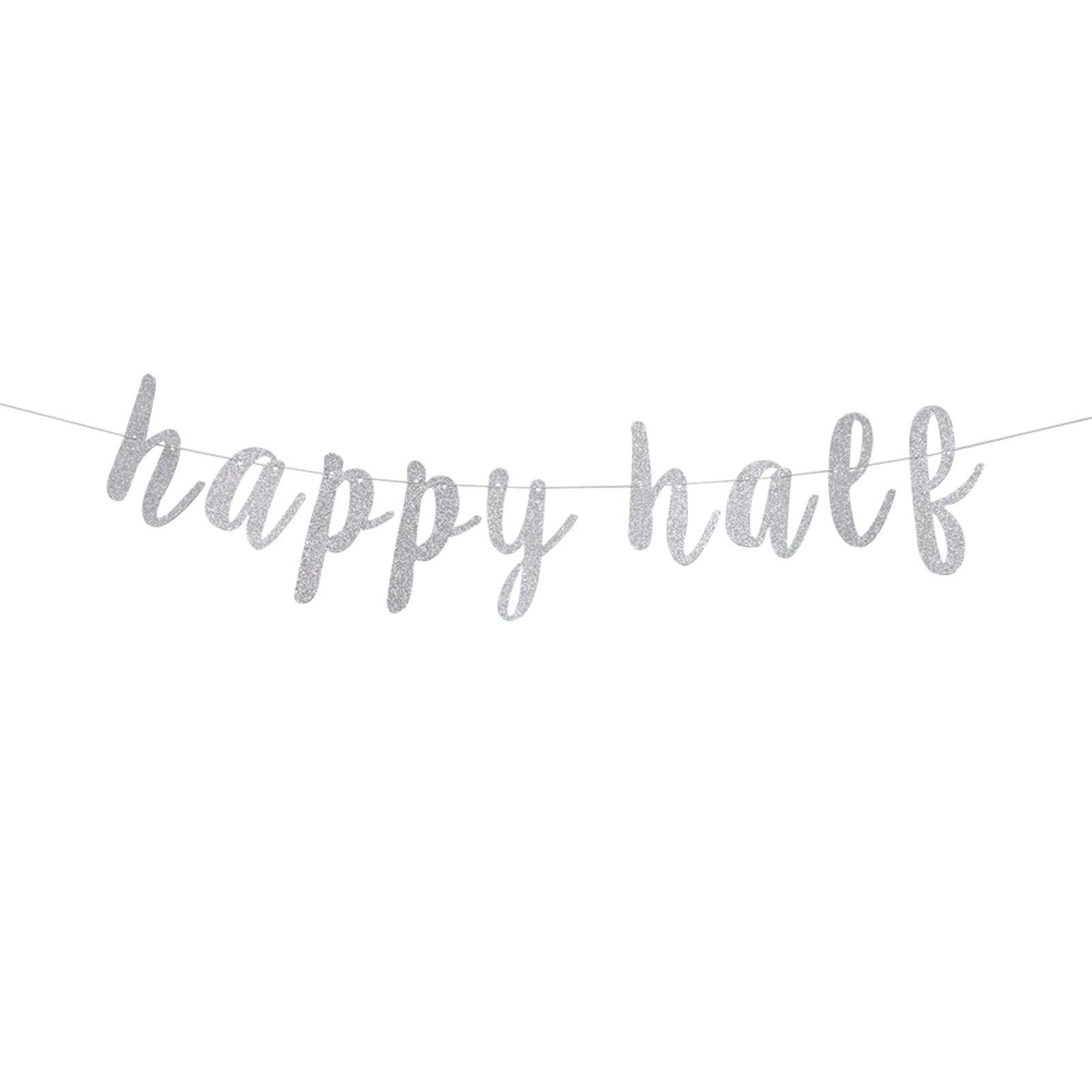 FestikoSilver Happy Half Banner, Half Year Anniversary/BabyS Half Year Old Birthday Party Decorations