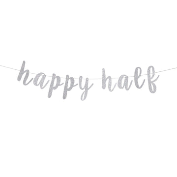 FestikoSilver Happy Half Banner, Half Year Anniversary/BabyS Half Year Old Birthday Party Decorations