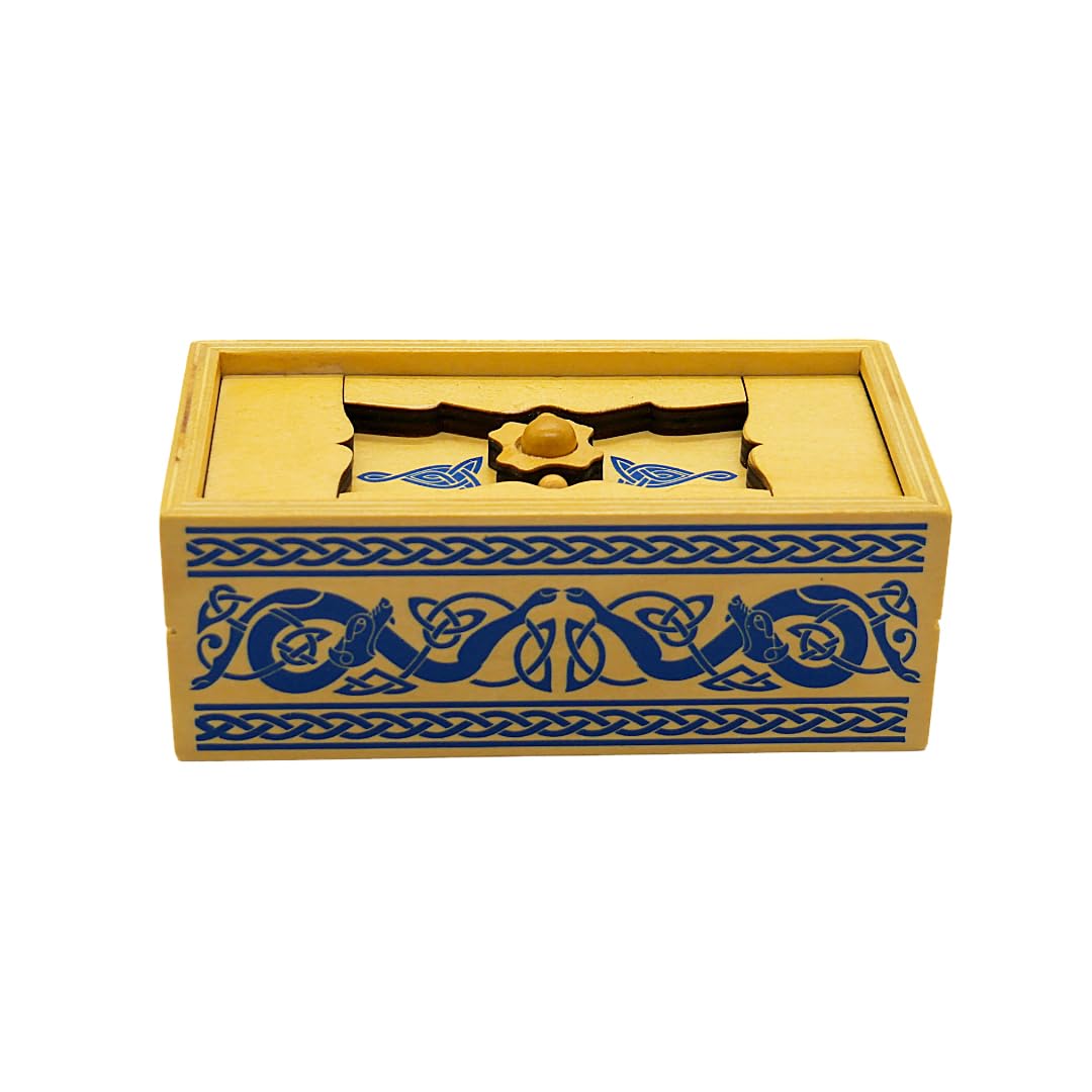 Project Genius Viking Sea Chest Classic Wooden Brainteaser Puzzle Box, Gift For Kids 8+, Teens, And Adults - Secret Hidden Compartment For Gift Cards, Cash, And Valuables- True Genius Norse Trick Box